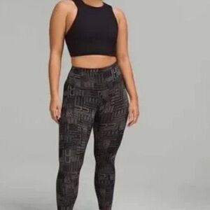 Lululemon NWT Wunder Under Train Contour Fit High Rise 25” Obre Black Multi SZ 8